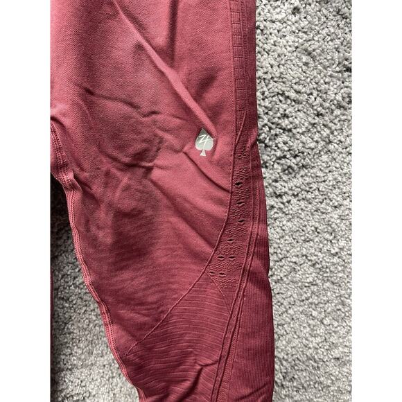 Zero Foxtrot Womens Large Burgundy Laser Cut HighRise BootyLift Leggings Contour - Picture 8 of 12